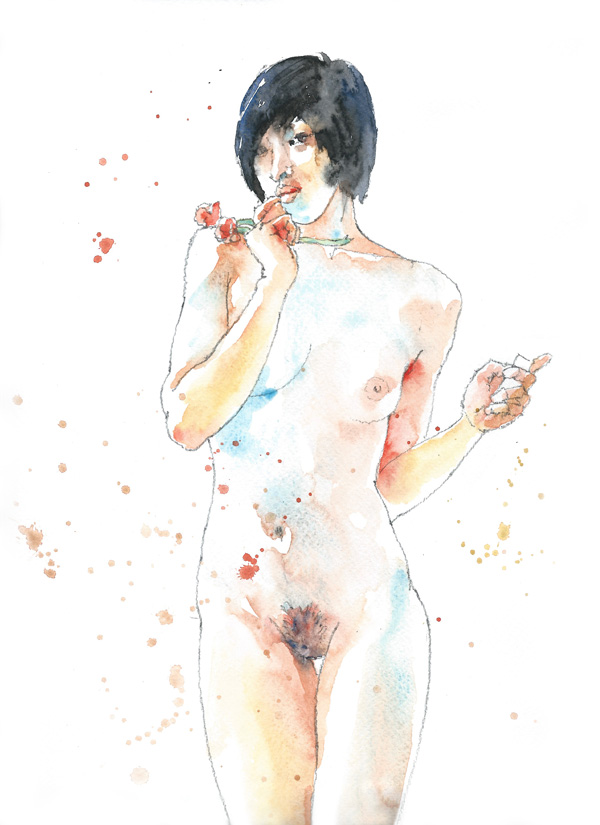 watercolour nude